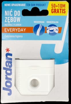Everyday nić dentystyczna z fluorem, uniwersalna, woskowana, o smaku Miętowym, dł. 60m