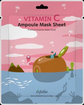 Vitamin C maska w płachcie z ekstraktem z kiwi, rozświetlająca