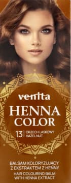 Henna Color balsam do włosów, koloryzujący, z ekstraktem z henny, nr 13 Orzech Laskowy