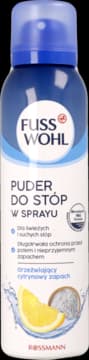 puder do stóp w sprayu, o cytrynowym zapachu
