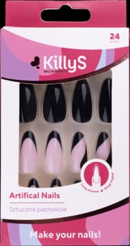 Salon Results Make Your Nails! sztuczne paznokcie, migdał, Black Viral