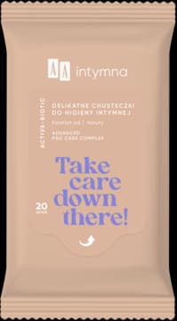 Intymna Take Care Down There! chusteczki do higieny intymnej, Active-Biotic