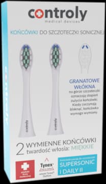 końcówki wymienne do szczoteczki sonicznej, twarde, Białe