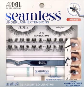 Seamless Underlash Extensions Wispies kępki rzęs + klej + produkt do ściągania kępek + aplikator, zestaw