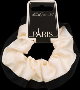 Paris gumka do włosów typu scrunchie, Biało-Czarna