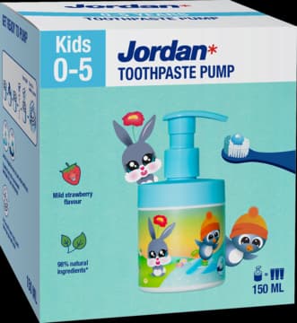 Kids pasta do zębów w pompce, dla dzieci 0-5 lat, o smaku Truskawki
