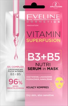 Vitamin Superfusion B3+B5 maska-serum do twarzy, kojący kompres