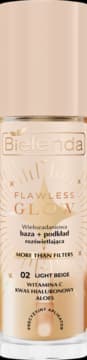 Flawless Glow baza + podkład do twarzy, wielozadaniowa, rozświetlająca, nr 02 Light Beige