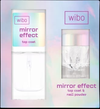 Mirror Effect zestaw do paznokci top coat + pyłek