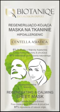 Dermoskin Expert Centella Asiatica maska w płachcie, regenerująco-kojąca
