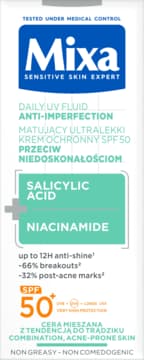 Sensitive Skin Expert krem do twarzy przeciw niedoskonałościom, matujący, ochronny, SPF 50+