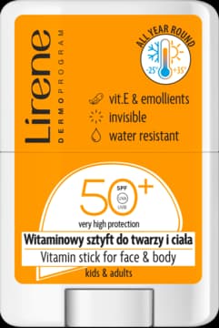 sztyft do twarzy i ciała, SPF 50+, witaminowy
