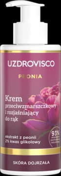 Peonia krem do rąk, przeciwzmarszczkowy, rozjaśniający, ekstrakt z peonii, 2% kwas glikowy