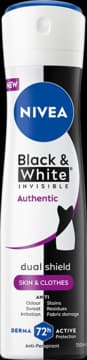 Black & White Invisible antyperspirant w sprayu, dla kobiet, 72h, Authentic