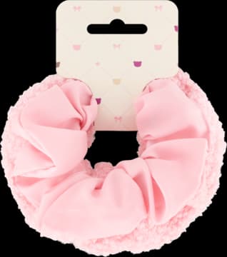 gumki do włosów, Scrunchies, Baranek, Jasnoróżowe
