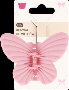klamra do włosów, Motyl, Jasnoróżowa