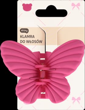 klamra do włosów, Motyl, Ciemnoróżowa