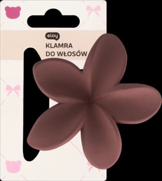 klamra do włosów, Kwiat Hawajski, Ciemnobrązowa