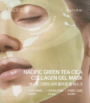 Green Tea Cica Collagen maska w płachcie, hydrożelowa, nawilżająco - kojąca