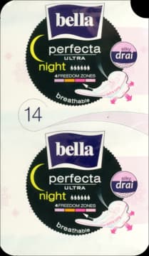 Perfecta Ultra Night podpaski higieniczne, ze skrzydełkami, na noc, Silky Drai