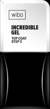 Incredible Gel top coat do lakierów klasycznych, żelowy, połysk i trwałość