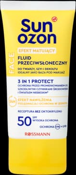 fluid przeciwsłoneczny, matujący, nawilżający, UVA+UVB, SPF 50