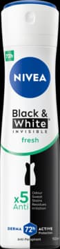 Black & White Invisible antyperspirant w sprayu, dla kobiet, 72h, Fresh