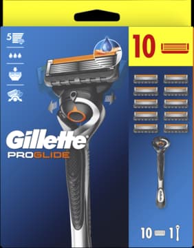 Fusion 5 Pro Glide maszynka do golenia dla mężczyzn, 1 rączka + 10 wkładów, 5 ostrzowa