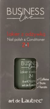 Business line lakier do paznokci, z odżywką, 2w1, nr 03, Khaki