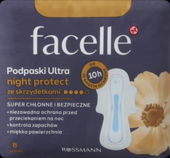 podpaski higieniczne ze skrzydełkami, Ultra, na noc