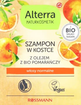 szampon do włosów w kostce z olejem z Bio Pomarańczy