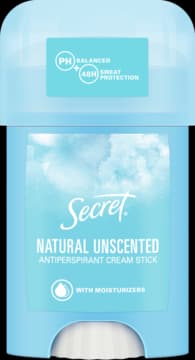 Natural Unscented antyperspirant w sztyfcie, kremowy, dla kobiet, 48h, bezzapachowy