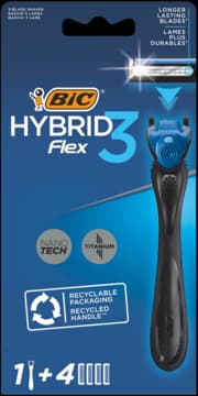 Hybrid 3 Flex maszynka do golenia dla mężczyzn, 1 rączka + 4 wkłady, 3 ostrzowa