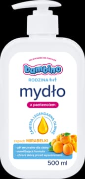 Rodzina mydło w płynie z pantenolem, dla dorosłych i dzieci 3+, zapach Mirabelki