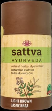 Ayurveda farba do włosów, naturalna, ziołowa, Jasny Brąz