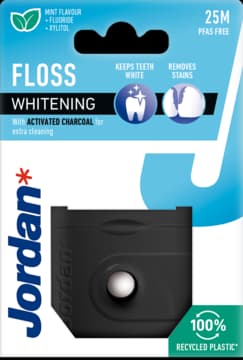 Whitening nić dentystyczna z węglem aktywnym, wybielająca, o smaku Miętowym, dł. 25m
