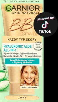 Skin Naturals Hyaluronic Aloe krem BB do twarzy, nawilżający, każdy typ skóry, All-in-1, SPF 10, Jasny