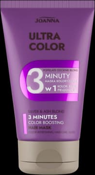 Ultra Color maska do włosów, 3 minutowa, koloryzująca, Srebrne, Popielate Odcienie Blond, Fioletowa