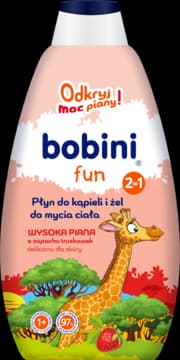 Fun płyn do kąpieli i żel do mycia, 2w1, o zapachu truskawek