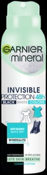 Invisible Protection Black White Colors antyperspirant w sprayu, dla kobiet, 48h, Clean Cotton
