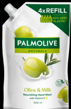 Naturals mydło w płynie, do rąk, Oliwka i Mleko, zapas