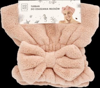 Bath & home turban do osuszania włosów, Różowy, Kokarda