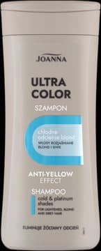 Ultra Color szampon do włosów rozjaśnianych i siwych, eliminujący żółtawy odcień, Chłodne Odcienie Blond, niebieski