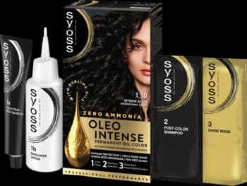 Oleo Intense farba do włosów, trwała, bez amoniaku, nr 1-10 Intensywna Czerń