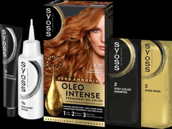 Oleo Intense farba do włosów, trwała, bez amoniaku, nr 7-77 Czerwona Miedź