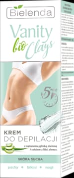 Vanity Bio Clays krem do depilacji, z zieloną glinką, pachy, bikini i nogi, skóra normalna