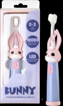 Bunny szczoteczka soniczna dla dzieci 0-3 lata, różowa