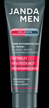 Men krem do twarzy suplementacyjny z kolagenem, odżywczy, wygładzający, przeciwzmarszczkowy, na dzień i na noc