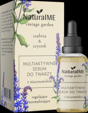 Vintage Garden serum do twarzy z Niacynamidem, regulujące i normalizujące, Szałwia i Czystek
