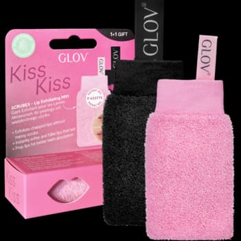 Kiss Kiss zestaw do pielęgnacji ust, rękawica do peelingu ust Różowa + rękawica do peelingu ust Czarna